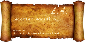 Leichter Adrián névjegykártya